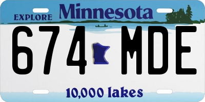 MN license plate 674MDE