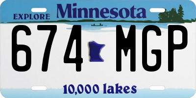 MN license plate 674MGP