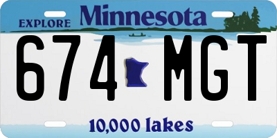 MN license plate 674MGT