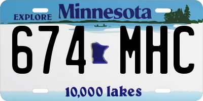 MN license plate 674MHC
