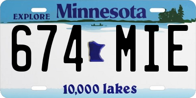 MN license plate 674MIE