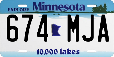 MN license plate 674MJA