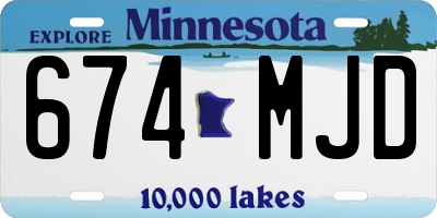 MN license plate 674MJD
