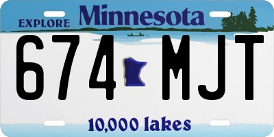 MN license plate 674MJT
