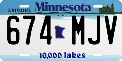 MN license plate 674MJV