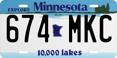 MN license plate 674MKC