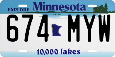MN license plate 674MYW
