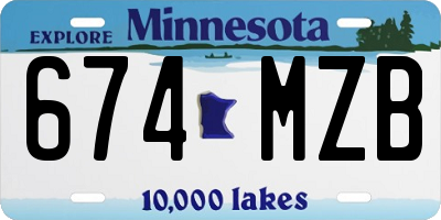 MN license plate 674MZB
