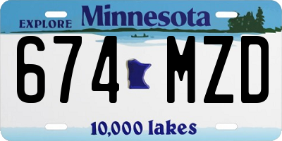 MN license plate 674MZD