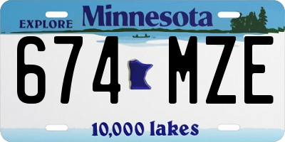 MN license plate 674MZE