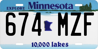 MN license plate 674MZF