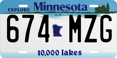 MN license plate 674MZG