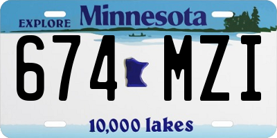MN license plate 674MZI