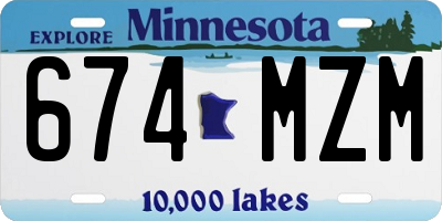 MN license plate 674MZM