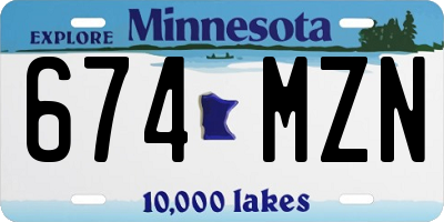 MN license plate 674MZN