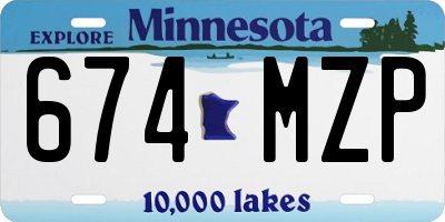 MN license plate 674MZP