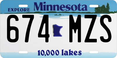 MN license plate 674MZS