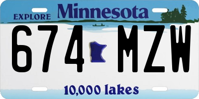 MN license plate 674MZW