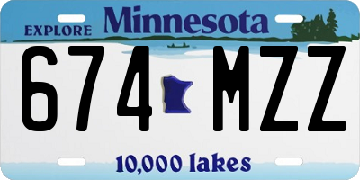 MN license plate 674MZZ