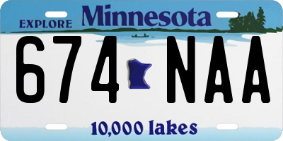 MN license plate 674NAA