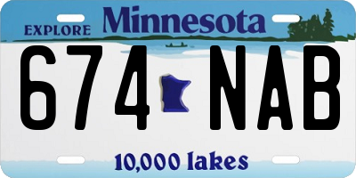 MN license plate 674NAB