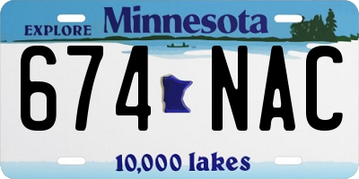 MN license plate 674NAC