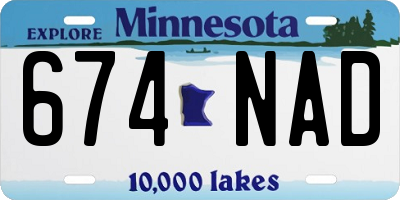 MN license plate 674NAD