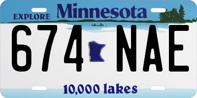 MN license plate 674NAE