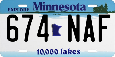 MN license plate 674NAF