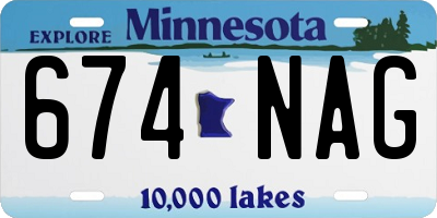 MN license plate 674NAG