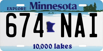 MN license plate 674NAI