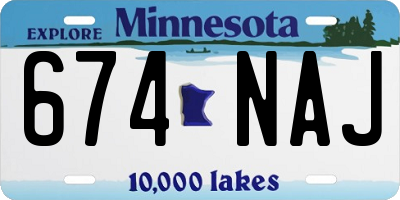 MN license plate 674NAJ