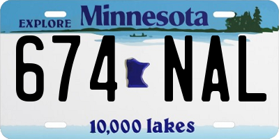 MN license plate 674NAL