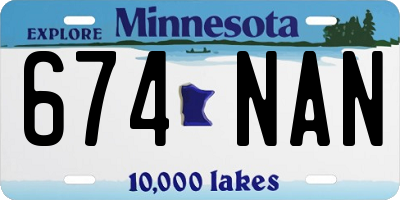 MN license plate 674NAN