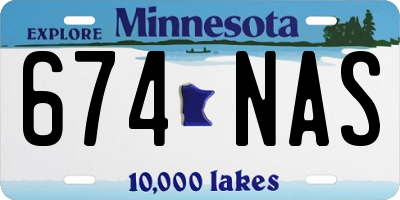MN license plate 674NAS