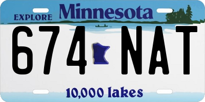 MN license plate 674NAT