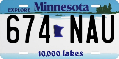 MN license plate 674NAU