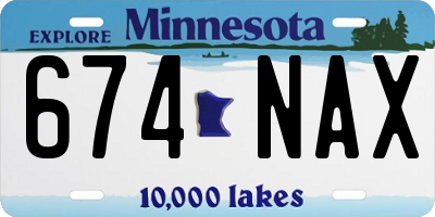 MN license plate 674NAX