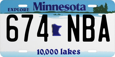MN license plate 674NBA