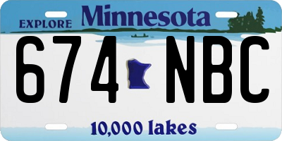 MN license plate 674NBC