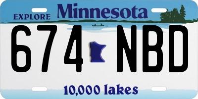 MN license plate 674NBD