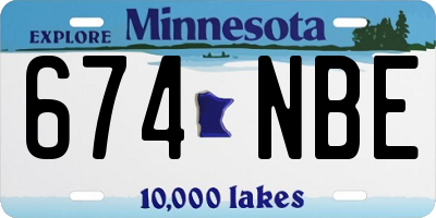 MN license plate 674NBE
