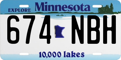 MN license plate 674NBH