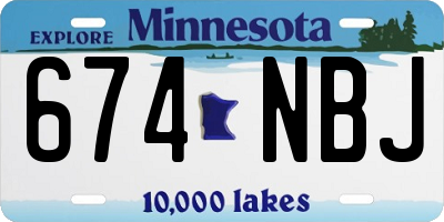 MN license plate 674NBJ