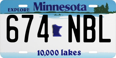 MN license plate 674NBL