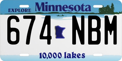 MN license plate 674NBM