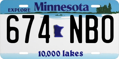 MN license plate 674NBO