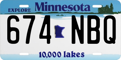 MN license plate 674NBQ