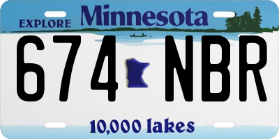 MN license plate 674NBR