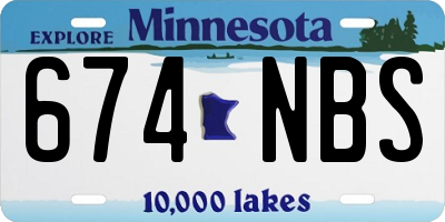 MN license plate 674NBS